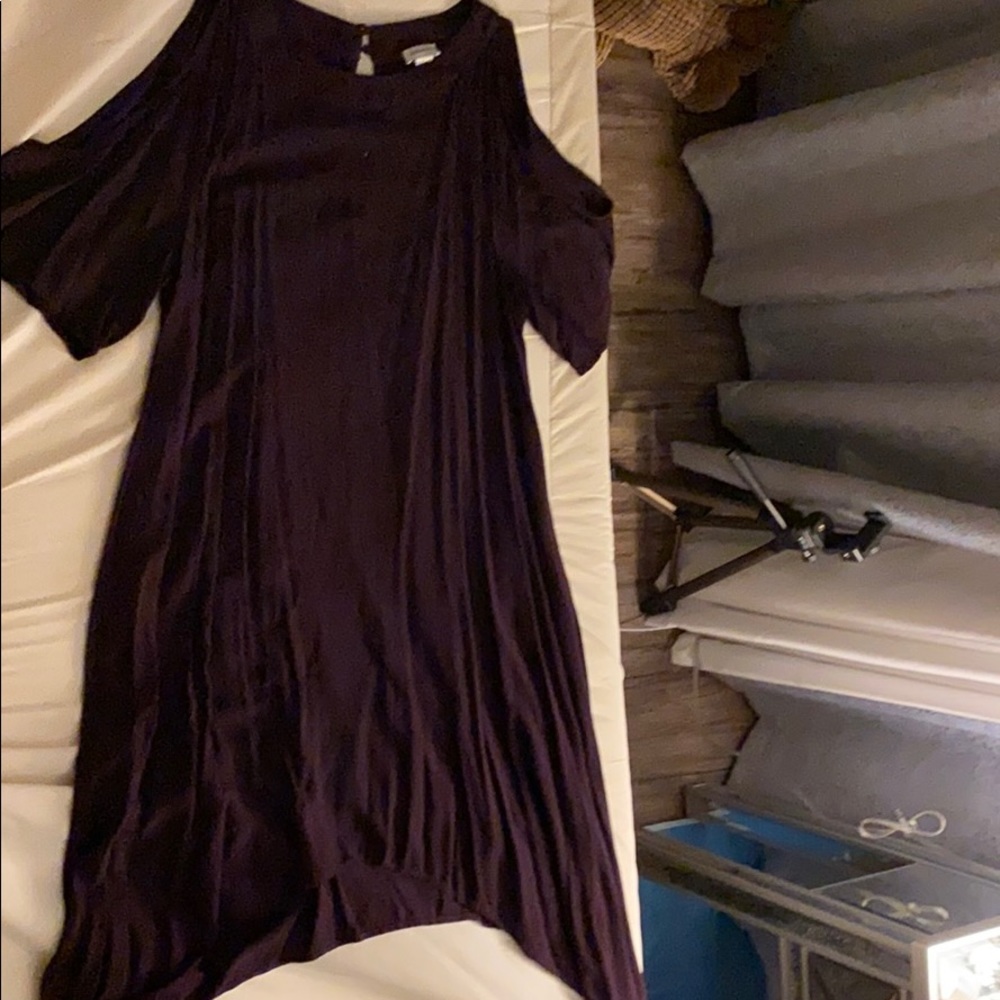 Dark Purple Cold Shoulder Tunic